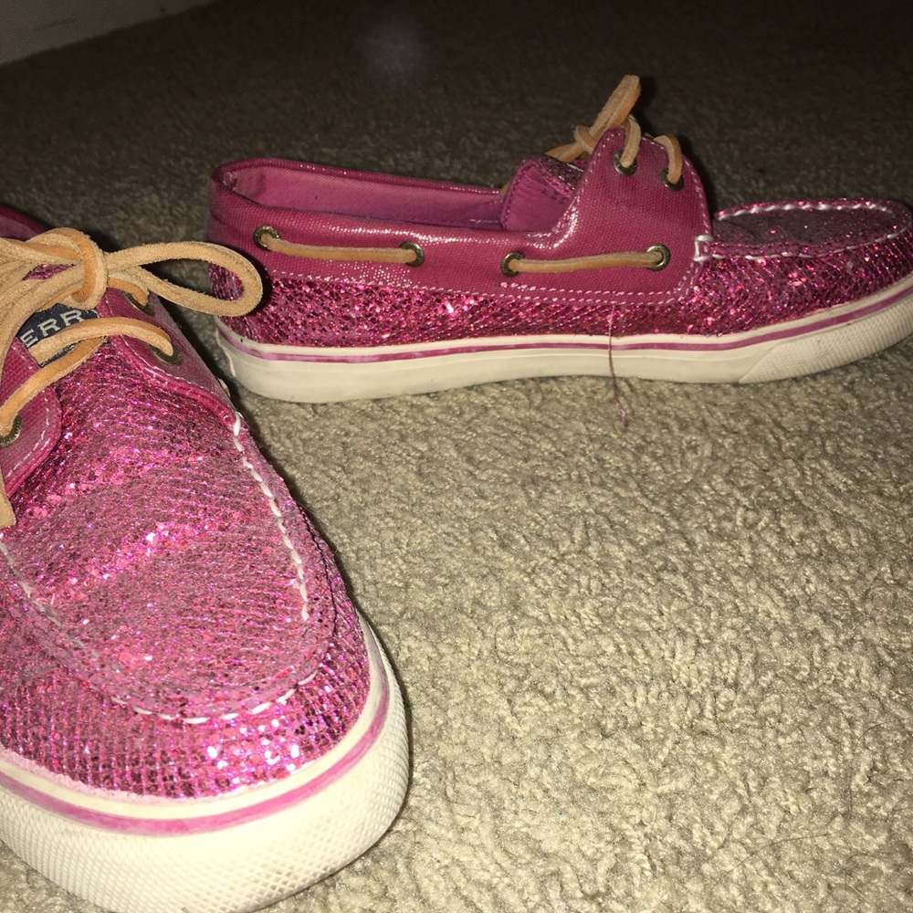 Sparkly pink Sperrys